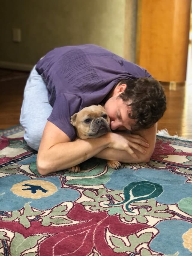 Eric with Lola, his French Bulldog